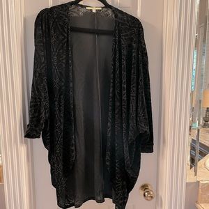 Black embossed velvet sweater